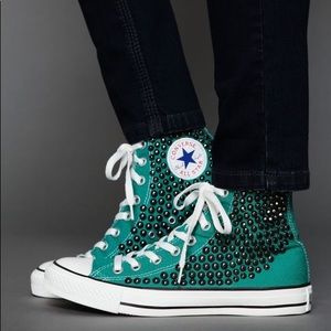 Converse Studded High Tops | Teal | Women’s 6